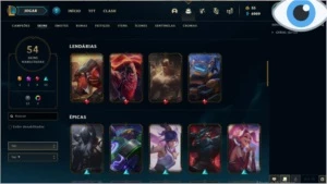 Conta lol lvl 157 com 54 skin é  71 champs - League of Legends