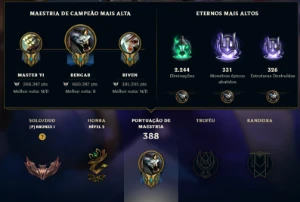 League of Legends - Conta Mono Rengar - 1250 RP - 9K EA LOL