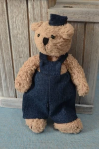 Ursinho Teddy Marinheiro com Macacão Saruel - Artesanato e Personalizados