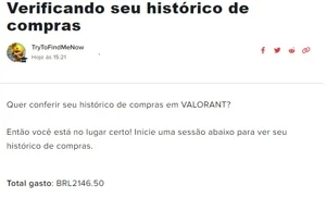 CONTA VALORANT GASTOS R$2146 REAIS , FULL SKINS