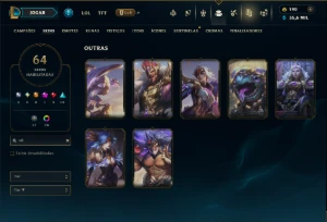 Mestre com TODOS os Champs e 64 Skins ( 208 PDL ) - League of Legends LOL