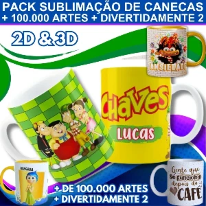 Pack Sublimação Para Canecas + De 100.000 + Divertidamente 2 - Outros