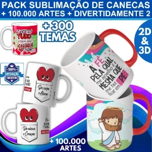 Pack Sublimação Para Canecas + De 100.000 + Divertidamente 2 - Outros