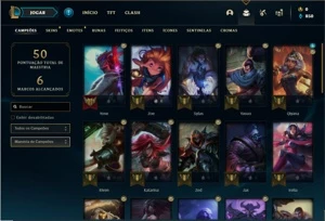 Conta Ouro 3 com 38 Champs e 7 Skins + 1 Espolio de skin - League of Legends LOL