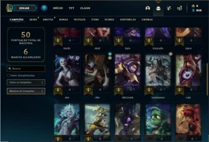 Conta Ouro 3 com 38 Champs e 7 Skins + 1 Espolio de skin - League of Legends LOL