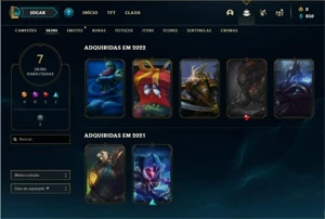 Conta Ouro 3 com 38 Champs e 7 Skins + 1 Espolio de skin - League of Legends LOL