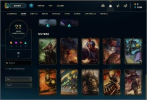 Conta ouro 2 com 22 skins e 76 champs - League of Legends LOL