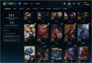Conta ouro 2 com 22 skins e 76 champs - League of Legends LOL