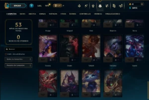 Esmeralda 3 com 50 Champs e 10 Skins - League of Legends LOL