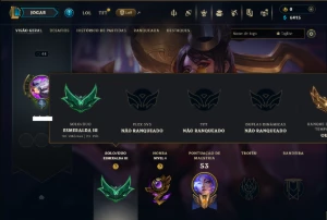 Esmeralda 3 com 50 Champs e 10 Skins - League of Legends LOL