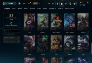 Esmeralda 3 com 50 Champs e 10 Skins - League of Legends LOL