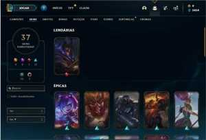 Conta prata 4 com 37 Skins e 77 Champs - League of Legends LOL