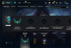 Conta Platina 4 com 27 Champs e 2 Skins + 9 Fragmentos - League of Legends LOL