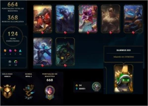 Todos os Champions | Gold 3 | Rammus Rei (+120 skins) - League of Legends LOL