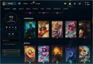 CONTA LEAGUE OF LEGENDS COM SKINS RARAS LOL