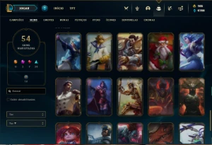 Conta bronze 4 com 70 Champs e 54 Skins + 30 Espolios - League of Legends LOL