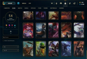 Conta bronze 4 com 70 Champs e 54 Skins + 30 Espolios - League of Legends LOL