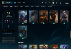Conta bronze 4 com 70 Champs e 54 Skins + 30 Espolios - League of Legends LOL