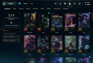 Conta bronze 4 com 70 Champs e 54 Skins + 30 Espolios - League of Legends LOL