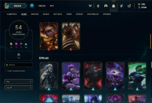 Conta bronze 4 com 70 Champs e 54 Skins + 30 Espolios - League of Legends LOL