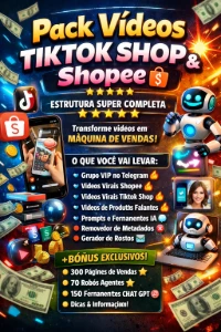 Pack Vídeos Tiktok Shop & Shopee💥