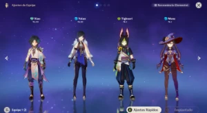 AR43 - Xiao, Yelan, Mona e Tighnari - Genshin Impact
