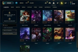 Conta ouro 2 com 26 Champs e 14 Fragmentos de Skins - League of Legends LOL