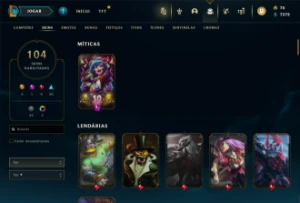 Conta de LOL nível 314 com diversas skins. - League of Legends
