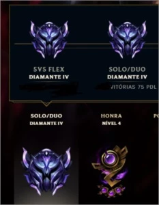 CONTA DIAMANTE / 125 SKINS /FALTA 2 CHAMPS / HONRA 4 - League of Legends LOL