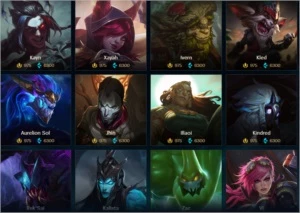 conta com 110 champions, 26 skins e 19k de EA + brinde - League of Legends LOL