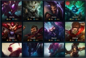 conta com 110 champions, 26 skins e 19k de EA + brinde - League of Legends LOL