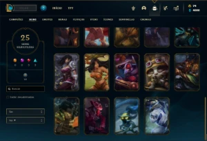 Conta ouro 4 com 65 Champs e 25 Skins - League of Legends LOL