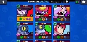 Conta Brawl stars, semifull possui todos brawlers e poderes