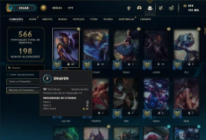 Conta prata 1 com TODOS os champs e 181 Skins + 5 Vitoriosas - League of Legends LOL