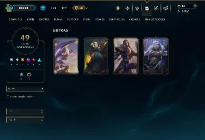 Prata 1 com 105 Champs e 49 Skins ( TOP / JG / ADC ) - League of Legends LOL