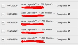 Conta Apex Legends level 52 | 54 skins lendarias