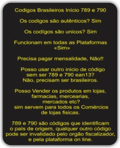 1000 codigos de barras ean13 789 venda online todos os sites - Outros