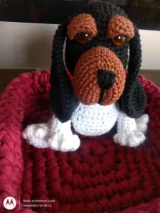 Mini Basset - Amigurumi de Crochê - Artesanato e Personalizados