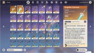 AR 49 + ZhongLi + Falcão + 6743 Primogens + 59 resinas. - Genshin Impact