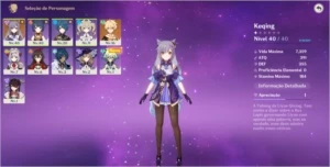 Combo 4 contas - Keqing + Qiqi + Mona + Keqing - Genshin Impact