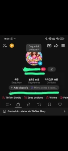 Conta Tiktok 67mil seguidores - Redes Sociais