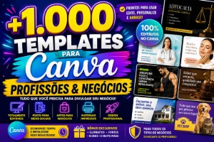 1.000 Templates Para Canva – Profissões E Negócios - Artes e Templates Artes Canva