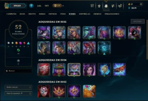 Unranked com 40 Champs e 7 Skins - League of Legends LOL