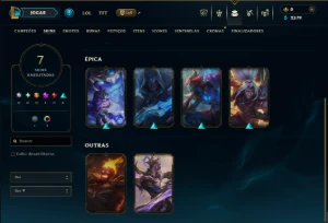 Unranked com 40 Champs e 7 Skins - League of Legends LOL