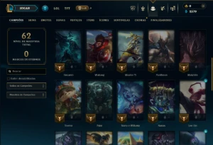 Unranked com 40 Champs e 7 Skins - League of Legends LOL