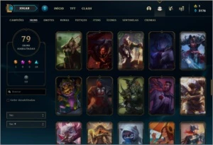 Conta platina 2 com 130 champs e 79 skins - League of Legends LOL
