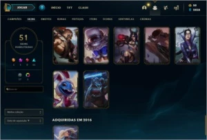 Conta platina c/ 54 117champs, conta unraked de BRINDE - League of Legends LOL