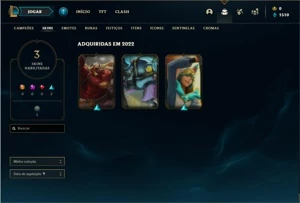 Conta ouro 1 com 27 Champs e 3 Skins + 6 Fragmentos - League of Legends LOL
