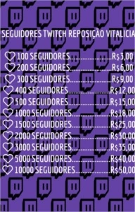 TWITCH - SEGUIDORES ENVIO IMEDIATO - Redes Sociais