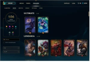conta lol ouro 106 skins - League of Legends